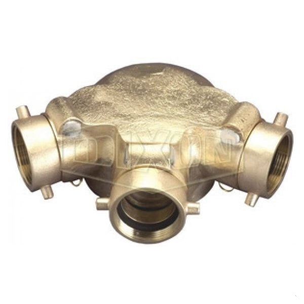 The Right Connection 21-206 Triple Clapper Siamese Bottom Outlet, 3 2-1/2 x 4 in, FNST x FNPT, Cas